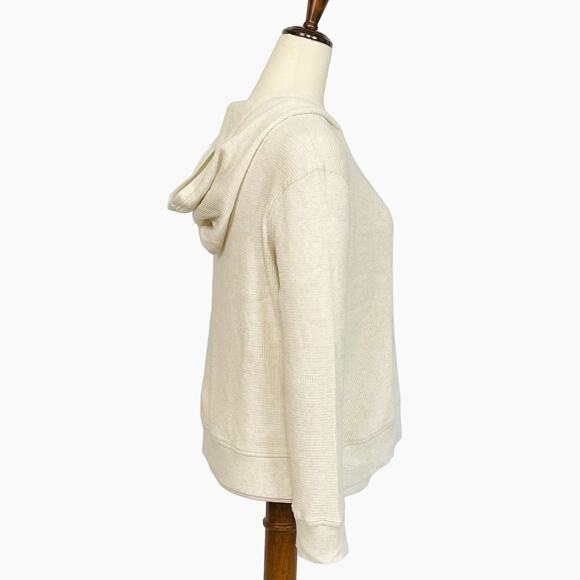 Stars Above Cream Waffle Knit Hoodie XS Cozy Lounge Pullover Gift - Picture 7 of 10